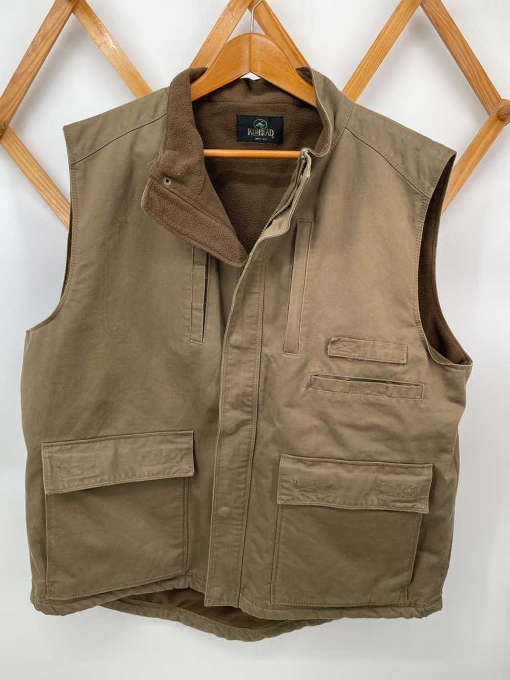 ⭐️RedHead Men's Utility Vest with Brown Fleece Lining
